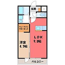 栃木県小山市若木町3丁目（賃貸アパート1LDK・1階・36.00㎡） その2