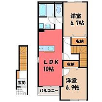 栃木県栃木市薗部町4丁目（賃貸アパート2LDK・2階・59.95㎡） その2