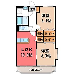 ピュア・クレール 2LDKの間取図画像