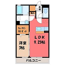 ガッティーノ 3階1LDKの間取り