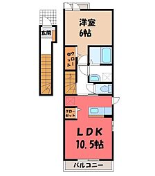 ヴィータセレーナB 1LDKの間取図画像
