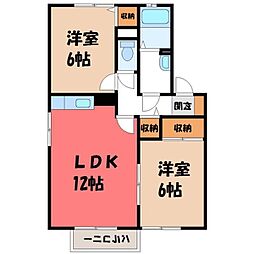 ルミエール城南 2LDKの間取図画像