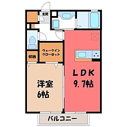 ルビア 1LDKの間取図画像