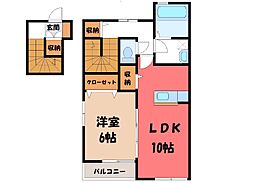 南風A 1LDKの間取図画像