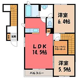 ソレイユ1 2LDKの間取図画像