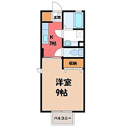 レセンテソルトーレ 1Kの間取図画像