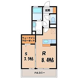 シャ・ペルサンC 1LDKの間取図画像