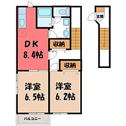エランドールC 2DKの間取図画像