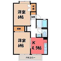 マロニエ五番館 2Kの間取図画像