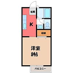 サンイーグルA 1Kの間取図画像