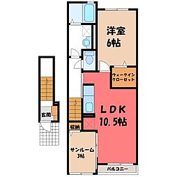ルミエール1 1LDKの間取図画像