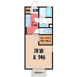 ラフィーネ 1Kの間取図画像