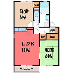 サンスクエア 2LDKの間取図画像