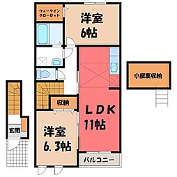 ル・シャトー1 2LDKの間取図画像