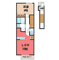 シャン・ド・フルール1 1LDKの間取図画像