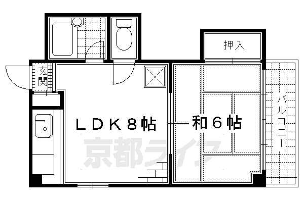 ハイツシェレナ 405｜京都府京都市伏見区三栖向町(賃貸マンション1LDK・4階・30.00㎡)の写真 その2