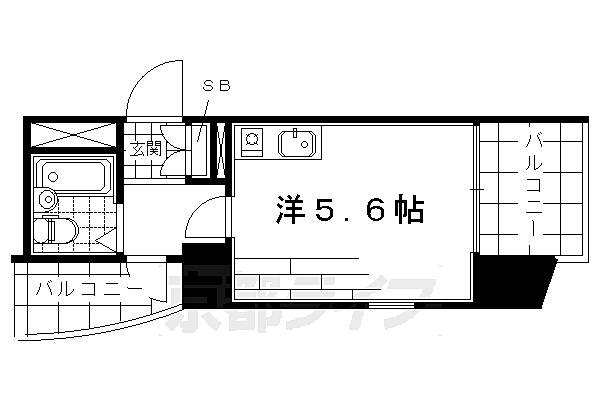 朝日プラザ深草 613｜京都府京都市伏見区深草飯食町(賃貸マンション1R・6階・16.76㎡)の写真 その2