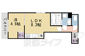 ブリランテ墨染 105 ｜ 京都府京都市伏見区深草石橋町（賃貸アパート1LDK・1階・32.82㎡） その2