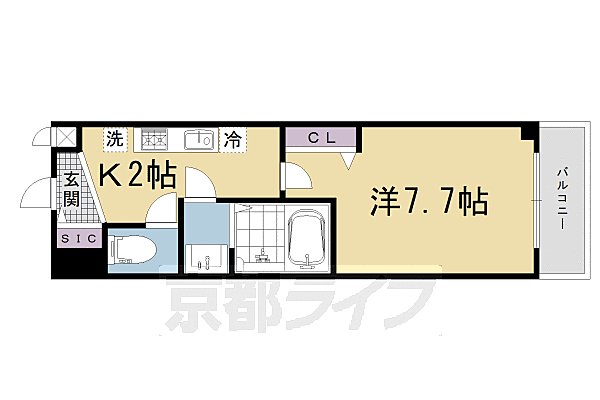 Ａ－ｍｏｎ観月橋ＮＩＦＵＮ 503｜京都府京都市伏見区桃山町泰長老(賃貸マンション1K・5階・25.00㎡)の写真 その2