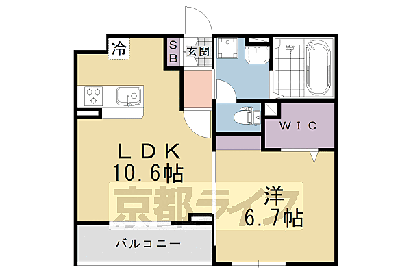 ハレレア 103｜京都府京都市伏見区羽束師菱川町(賃貸アパート1LDK・1階・40.93㎡)の写真 その2