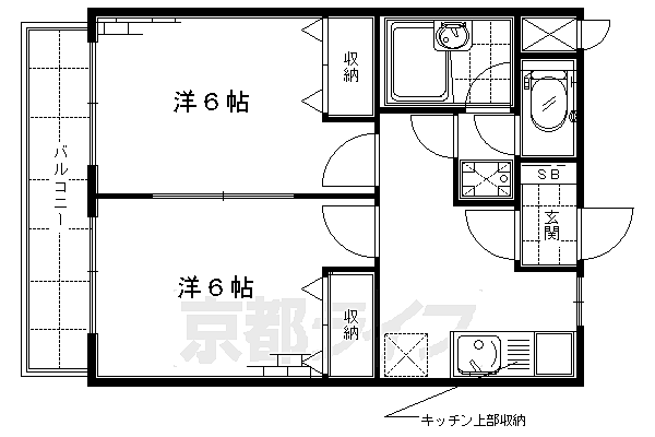 フォートクレール 102｜京都府京都市伏見区淀池上町(賃貸マンション2K・1階・36.45㎡)の写真 その2