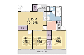 醍醐上ノ山団地 C1-103 ｜ 京都府京都市伏見区醍醐上ノ山町（賃貸マンション3LDK・1階・63.99㎡） その2