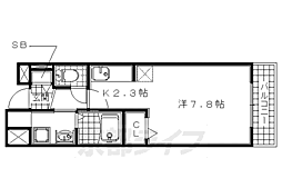 京阪本線 石清水八幡宮駅 徒歩18分の賃貸マンション 2階1Kの間取り