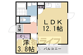 Ｃｈｌｏｒｉｓ　（クローリス） 101 ｜ 京都府京都市伏見区淀本町（賃貸アパート1LDK・1階・40.22㎡） その2