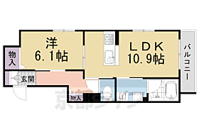 京都府城陽市枇杷庄西ノ口（賃貸マンション1LDK・2階・45.35㎡） その2