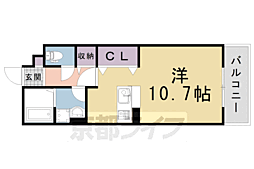 セジュール城南 1階ワンルームの間取り
