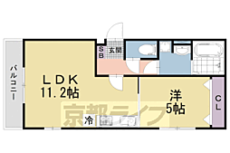 Ｄ−ＲＯＯＭ深草小久保町Ｃ 1階1LDKの間取り