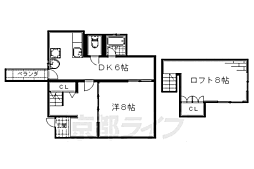 シェロ中書島 3階1DKの間取り