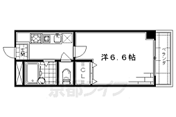 コンフォート桃山 7階1Kの間取り