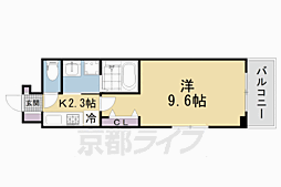 JR片町線(学研都市線) 同志社前駅 徒歩6分の賃貸アパート 2階1Kの間取り