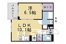 京阪本線 石清水八幡宮駅 徒歩19分の賃貸アパート 1階1LDKの間取り