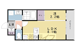 近鉄京都線 東寺駅 徒歩6分の賃貸マンション 4階1LDKの間取り