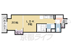 JR東海道・山陽本線 西大路駅 徒歩15分の賃貸マンション 5階1LDKの間取り