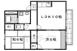 フローラル桃山 2LDKの間取図画像