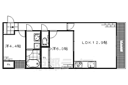 サクシード桃山WEST 2LDKの間取図画像