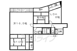 グランフォルム京都御所南 3DKの間取図画像