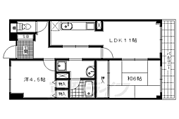 ライオンズマンション一条智恵光院 2LDKの間取図画像