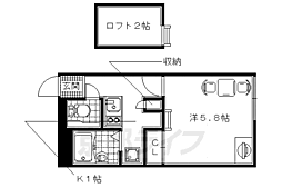 レオパレスOKUBO 1Kの間取図画像