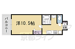ドゥ・ドリーム室町 1Kの間取図画像
