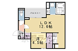 GRAMM丹波口 1LDKの間取図画像