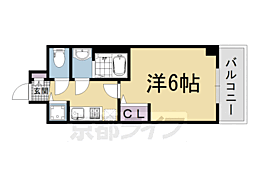 プレサンス京都五条天使突抜 1Kの間取図画像