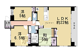 パデシオン御池西ノ京グラン 3LDKの間取図画像