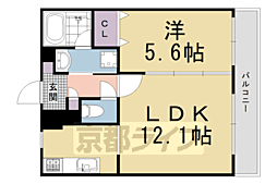 アンジュ京都天神川 1LDKの間取図画像