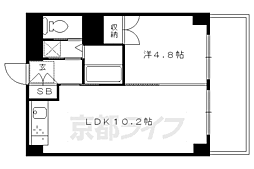 京都クレセントマンション 1LDKの間取図画像