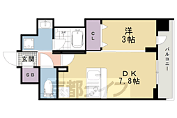 ベラジオ雅び西大路七条 1LDKの間取図画像