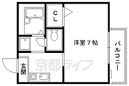 セーズ松原 1Kの間取図画像